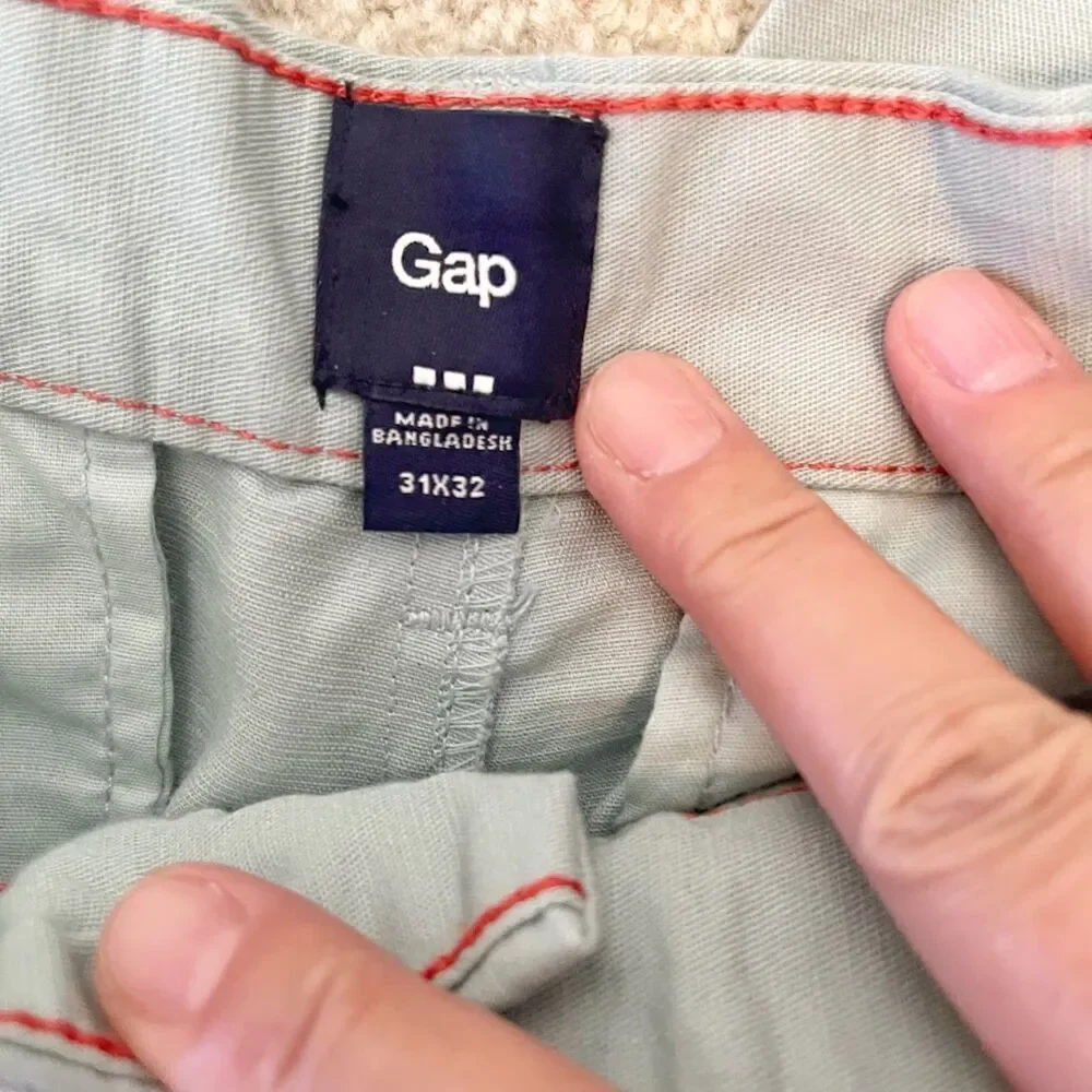 Gap Outlet NWT Slub High Rise Linen/Cotton Pocket Relaxed Fit Khaki Chino Pants